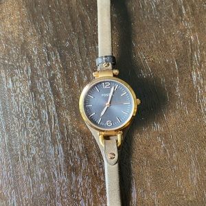Fossil leather strap watch